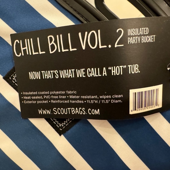 Scout Bag CHILL BILL VOL 2,insulated party bucket NWT,Nantucket Navy,#40903 - Picture 5 of 5